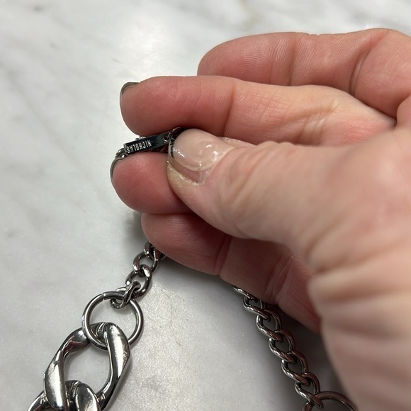 Shopbop Silver Chunky Chain Choker Nameplate Necklace Small Version - Picture 3 of 5